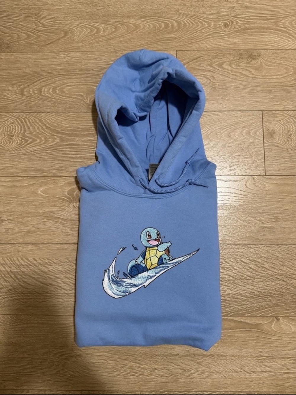 Squirtle Pokémon swoosh blue hoodie